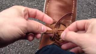 How to tie leather laces  Comment lacer les lacets en cuir [upl. by Austine934]