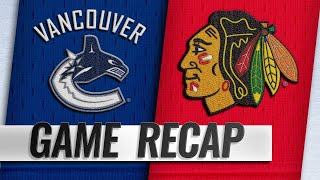 Horvats OT winner lifts Canucks past Blackhawks [upl. by Ahsuatal29]