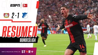 ¡AGÓNICA Y MEMORABLE REMONTADA DEL LÍDER PARA ALEJARSE A 13  B Leverkusen 21 Hoffenheim  RESUMEN [upl. by Deraj]