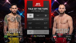 DIEGO FERREIRA vs MATEUSZ REBECKI FULL FIGHT UFC [upl. by Chernow556]