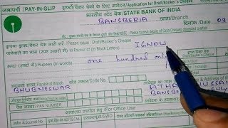 HOW TO FILL DEMAND DRAFT FORM OF ANY BANK Explain in HINDI [upl. by Magdalena361]