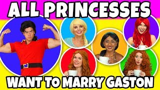 ALL DISNEY PRINCESSES WANT TO MARRY GASTON Totally TV [upl. by Kubis]