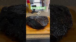 Pellet grill smoked brisket is ready bar a bbq [upl. by Aramas]