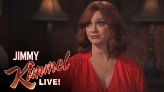 3 Ridiculous Questions with Jimmy Kimmel and Christina Hendricks [upl. by Nylhsa]