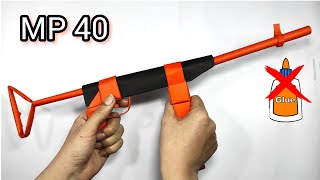 MP40 Paper gun No glue  How to make a paper gun MP40 without glue  Easy craft tutorial [upl. by Hess]