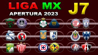 FECHAS HORARIOS Y CANALES PARA LA JORNADA 7 DE LA LIGA MX APERTURA 2023 [upl. by Martina]