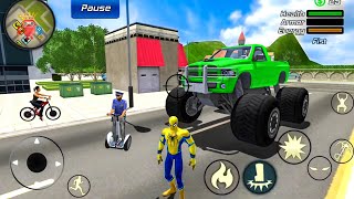 Spider Rope Hero Gangster Crime  Monster Truck Driving at Vegas City  Android Gameplay [upl. by Maise932]