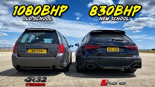 MAD FAMILY WAGONS1080HP R32 TURBO GOLF vs 830HP AUDI RS6 [upl. by Juliano]