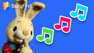 Vocabulário com o Coelhinho Harry o que é a cantar  Vídeos para bebés da BabyFirstTV [upl. by Lerual]