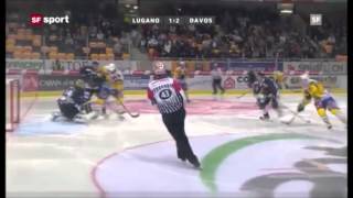 Joe Thornton First Goal for HC Davos vs HC Lugano  92812 [upl. by Anastasius]