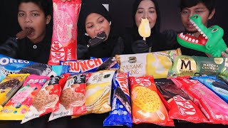 MUKBANG ASMR NEW ICE CREAM 🥶 LA CREMERIA MUSANG KING KITKAT PINK OREO MAGNUM MATCHA TOP TEN [upl. by Nahsin]