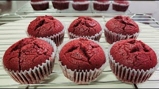 RED VELVET MUFFINS RECIPE  HOW TO MAKE RED VELVET MUFFINSCUPCAKES  RED VELVET CUPCAKES [upl. by Gav]