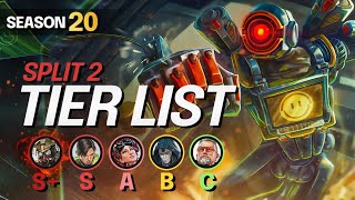 NEW LEGENDS TIER LIST for Season 20 Split 2  BEST and WORST Legends  Apex S20 Meta Guide [upl. by Nwahser]