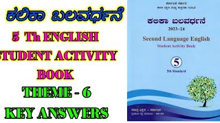 5th class English Student Activity Book key answer units 6  Kalika Balavardhane learneasilyhub [upl. by Biles210]