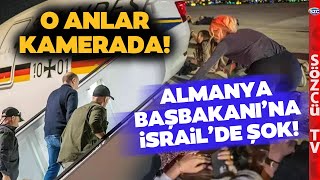 İsrailde Siren Sesleri Almanya Başbakanı Uçaktan İndi Sığınağa Gitti [upl. by Eicnahc]