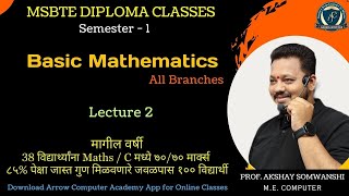 Basic Mathematics  Lecture 2  MSBTE DIPLOMA FIRST YEAR  FIRST SEMESTER  K SCHEME [upl. by Priest]