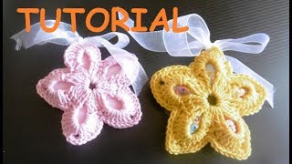 Bomboniera StellaFiore Portaconfetti Uncinetto Fai Da Te  TUTORIAL [upl. by Elad]