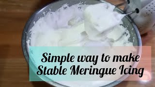 Meringue Icing Recipe  simple way how to make meringue icing [upl. by Nalon]