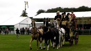 Horse drawn coach clips Royal County of Berkshire Show Newbury 2013 [upl. by Putnem]