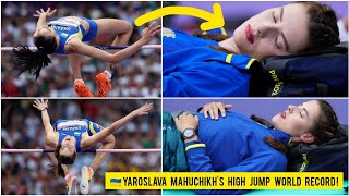 Ukraines Yaroslava Mahuchikh gold with new world record in womens high jump Paris Olympics 2024 [upl. by Yhtommit]