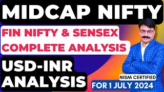 🔴MIDCAP NIFTY TOMORROW PREDICTION  1 JULY MONDAY  FINNIFTY TOMORROWUSDINR ANALYSIS [upl. by Sirrom]