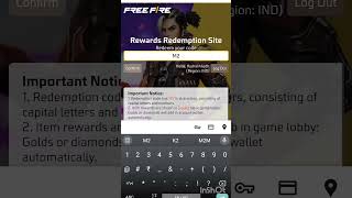 Free fire todays redeem code  free fire redemption site code  FF redemption code  FF redeem code [upl. by Ambrogio]