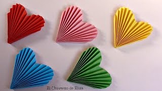 DIY Decora tu Habitación con Corazones de Papel Manualidades para San Valentín [upl. by Benia]