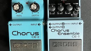 BOSS CE5 Stereo Chorus Ensemble Pedal Review by Sweetwater Sound [upl. by Ainala]