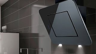 Nexon Angled Black Glass Kitchen Extractor  Luxair Cooker Hoods [upl. by Aicirtal374]