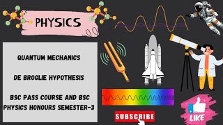 De broglie hypothesis for bsc pass course and bsc physics honours semester3 [upl. by Anirod]