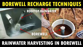 Rainwater Harvesting in Borewell  Groundwater Recharge Techniques  Borewell Recharge at Home [upl. by Walworth818]