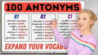 100 IMPORTANT Antonyms in English B1 B2 and C1 Level Vocabulary [upl. by Alle]