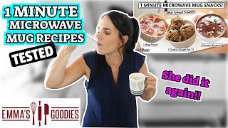 1 MINUTE MICROWAVE MUG RECIPES TESTED  Emmas Goodies Recipes [upl. by Farlie]