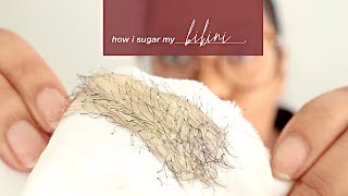 DIY YOUR BRAZILIAN WAX AT HOME  My Sugaring Routine [upl. by Austreng201]