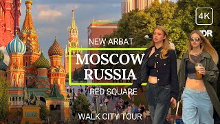 🔥 How live in Russia 2023 Moscow City Walk Tour New Arbat to Red Square 4K HDR [upl. by Landahl]