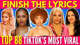 FINISH THE LYRICS  Most Popular Viral TikTok Songs 20212023📀MEGA CHALLENGE📢🎵 [upl. by Draude910]