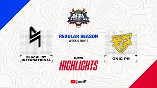 BLACKLIST vs ONIC PH HIGHLIGHTS  MPL PH SEASON 13 WEEK 6 BLCK vs ONIC [upl. by Buskus976]