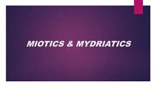 Miotics amp Mydriatics pptxOphthalmologyPharmacology [upl. by Piefer]