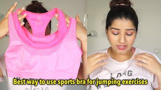 Best way to wear sports bra during workout for full support for heavy bust sports bra hack [upl. by Rizika759]