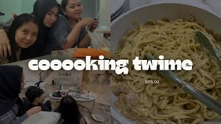 2nd vlogg masak spaghetti carbonara😋 [upl. by Anomor]