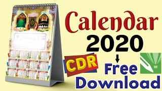 Calendar 2020 CDR File Free Download by Sultan Graphic [upl. by Allerim]