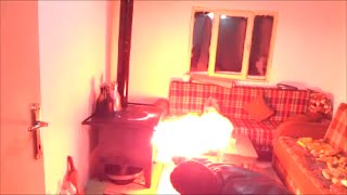 Idiot Uses Gasoline to Burn Heating Stove [upl. by Lucille988]