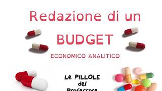 Il Budget economico Aziendale  Esempio numerico [upl. by Ihteerp]