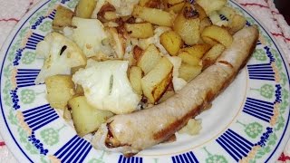 Piatto unico  Salsiccia con patate e cavolfiore [upl. by Wyne424]