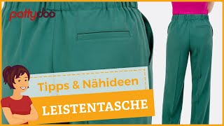 Leistentasche nähen lernen  Anleitung für einfache Tasche zum Einnähen in Hosen amp Jacken 👖 [upl. by Aynekal]