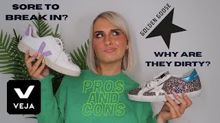 GOLDEN GOOSE VS VEJA TRAINERS Price Quality Sizing Styles Comparison Review DISCOUNT CODE [upl. by Sirromed]