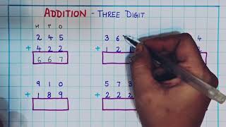 Addition  Three Digit Addition without carry Over  Addition of Numbers [upl. by Kristina]