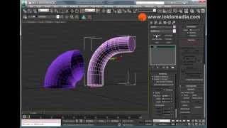 90 deg elbow pipebend 3ds max tutorial [upl. by Ynnam]