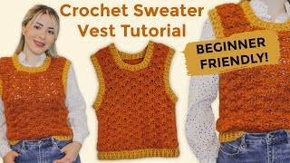 I made my dream crochet vest ✨ Crochet Vest Tutorial Beginner Friendly [upl. by Antonina742]