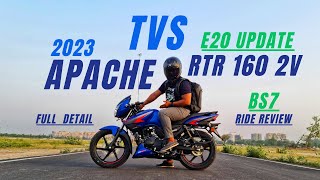 2023 TVS Apache RTR 160 2V Smart Connect E20 BS7 Detailed Ride Review  Ksc Vlogs [upl. by Lalad]